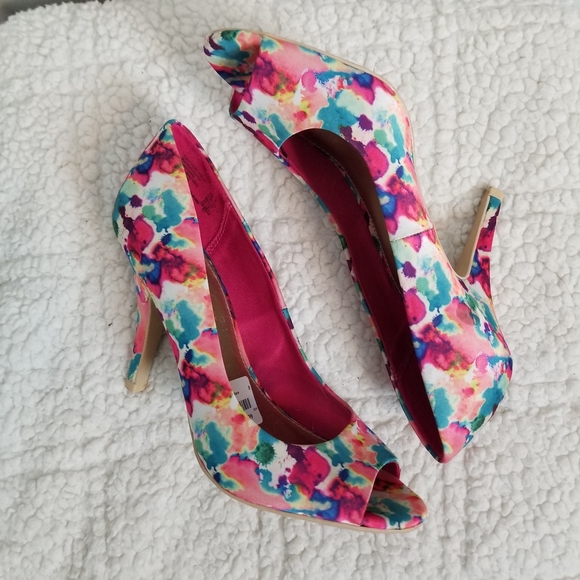 Christian Siriano Shoes - Christian Siriano watercolour high heel open toe 9